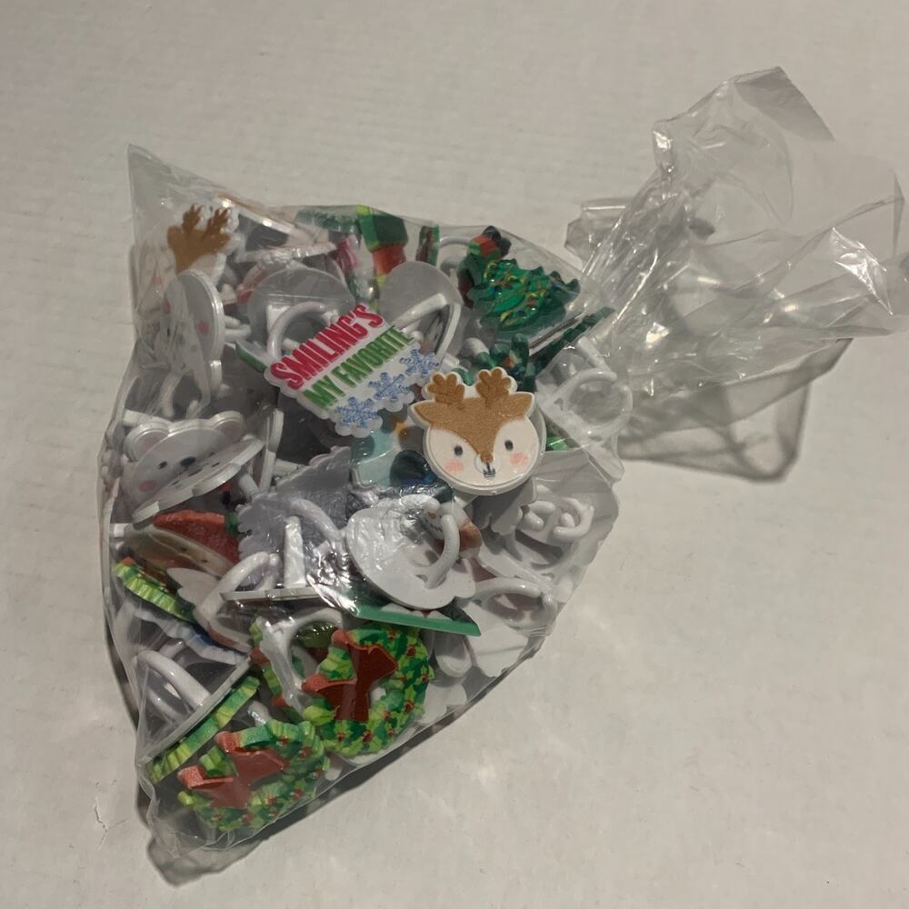 Lot Of 90 Bakery/Cake Toppers Or Craft Kids Rings Holidays Christmas - Picture 12 of 12